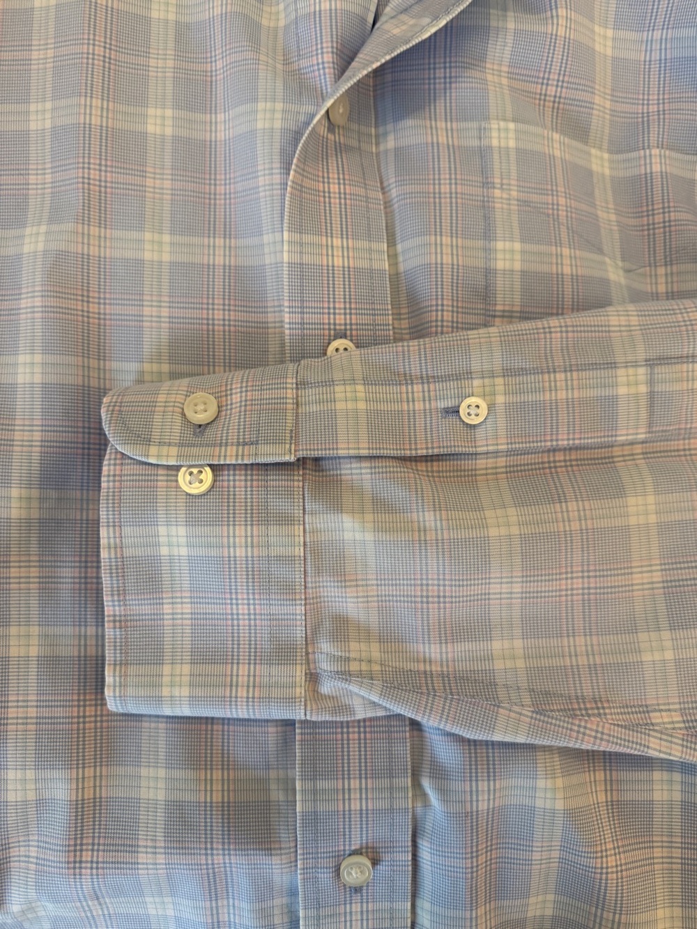 Jos. A. Bank Light Blue Plaid Dress Shirt - XL - Picture 6 of 11